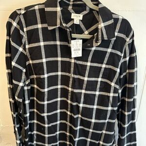 J.Crew Black and White Checkered Shirt